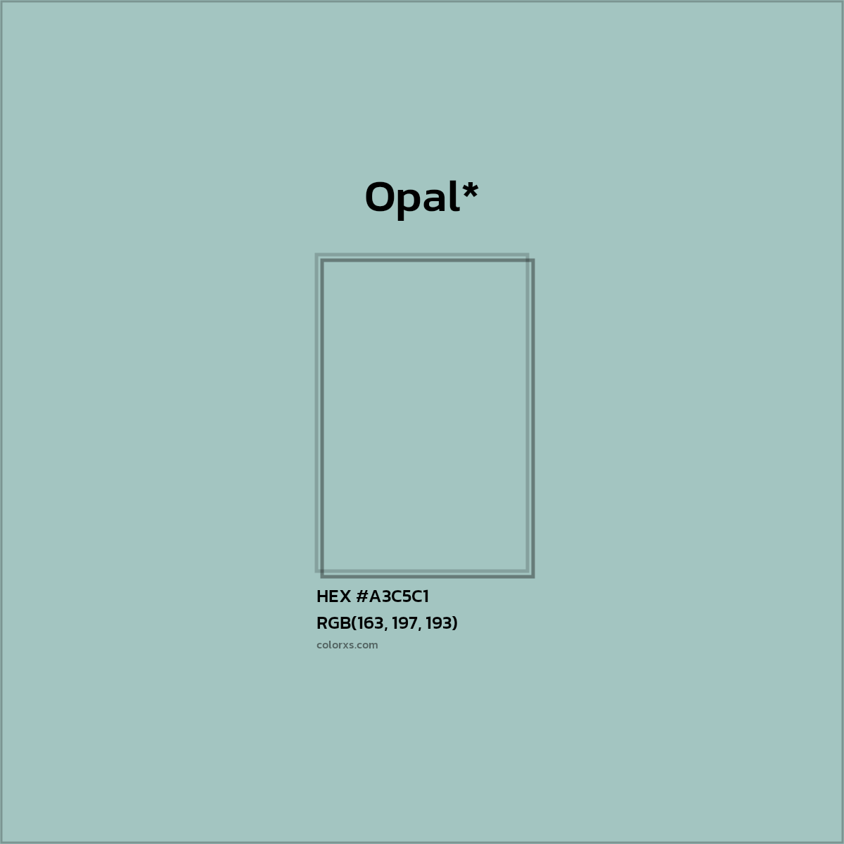 HEX #A3C5C1 Color Name, Color Code, Palettes, Similar Paints, Images