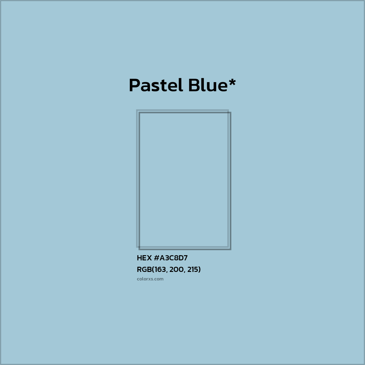 HEX #A3C8D7 Color Name, Color Code, Palettes, Similar Paints, Images