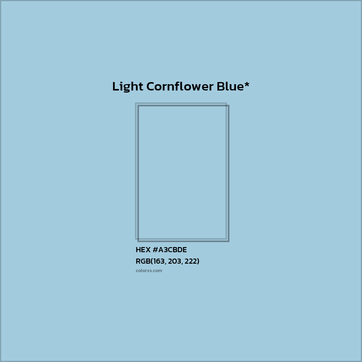 HEX #A3CBDE Color Name, Color Code, Palettes, Similar Paints, Images