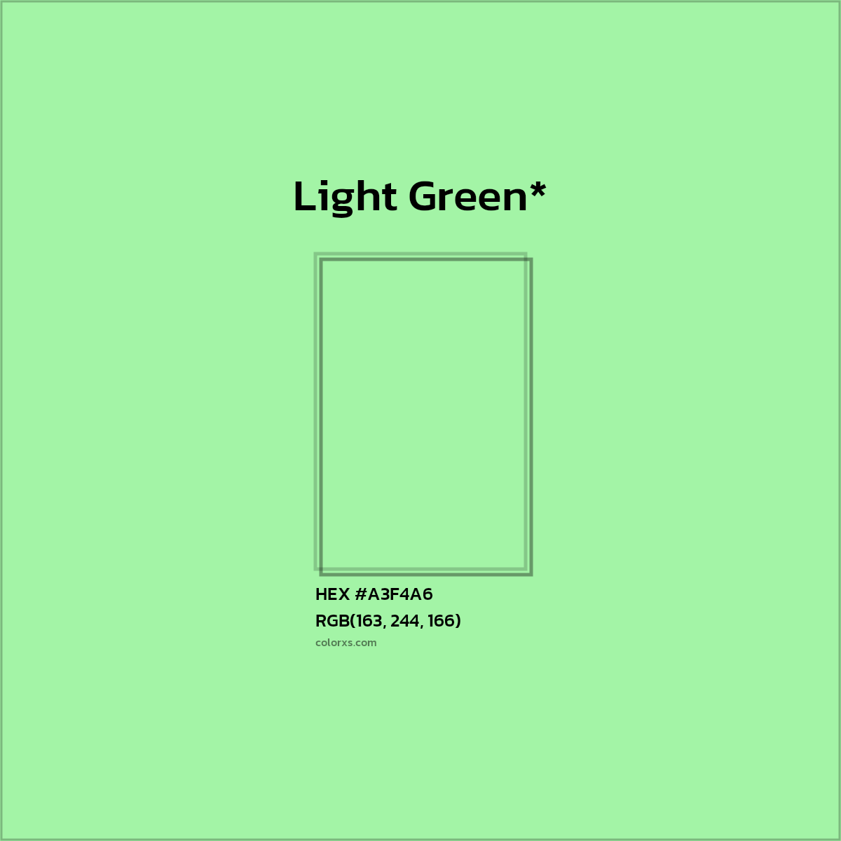 HEX #A3F4A6 Color Name, Color Code, Palettes, Similar Paints, Images