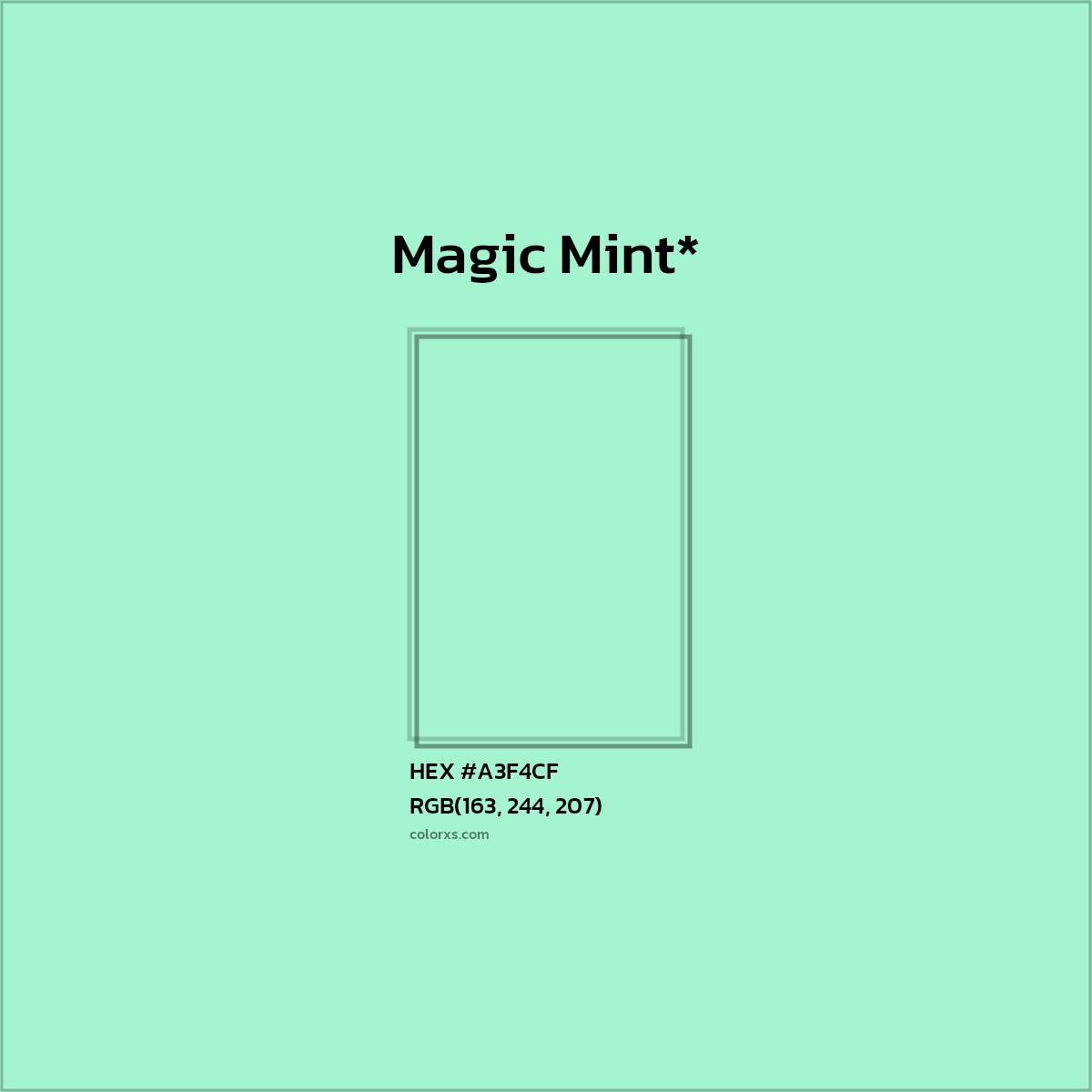 HEX #A3F4CF Color Name, Color Code, Palettes, Similar Paints, Images