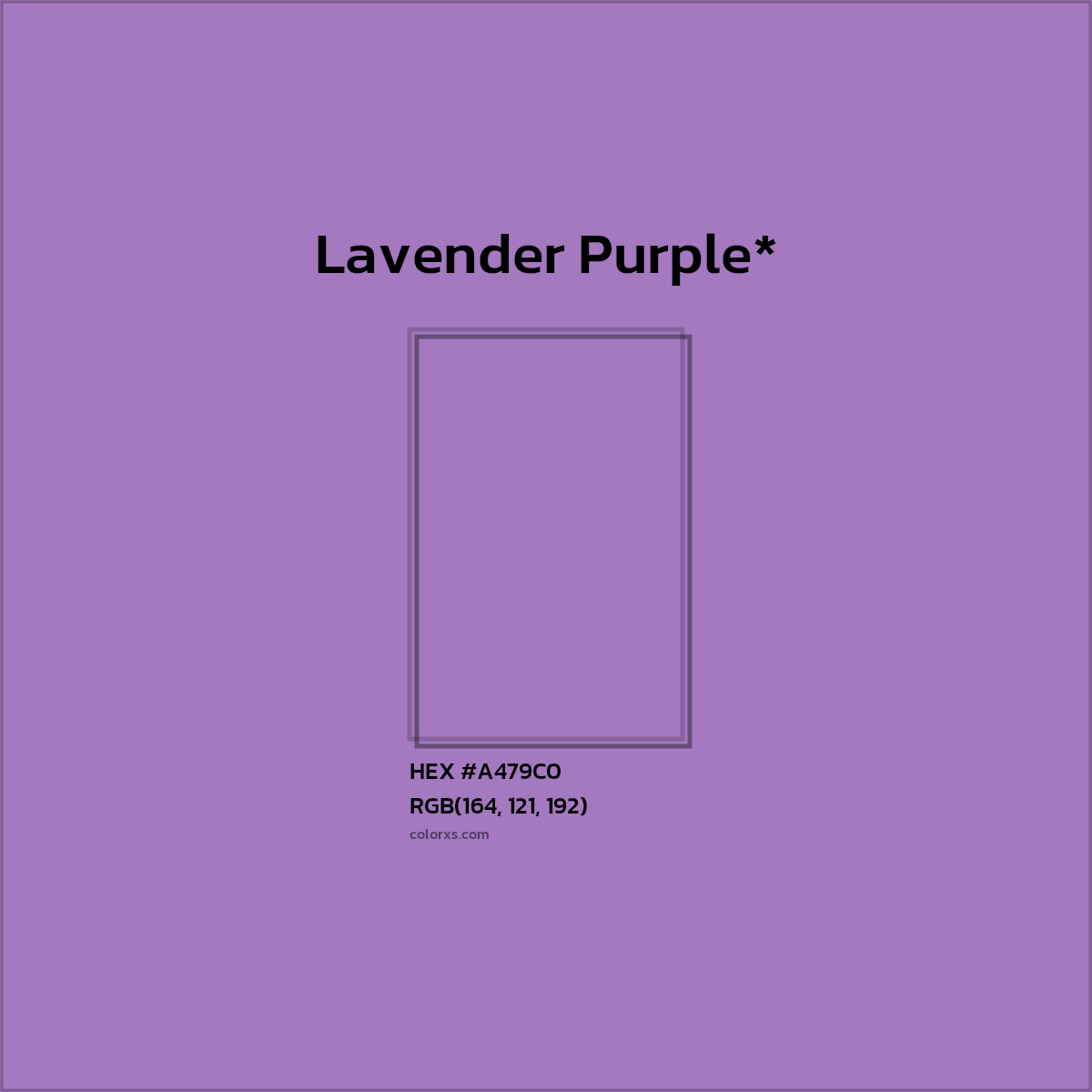 HEX #A479C0 Color Name, Color Code, Palettes, Similar Paints, Images