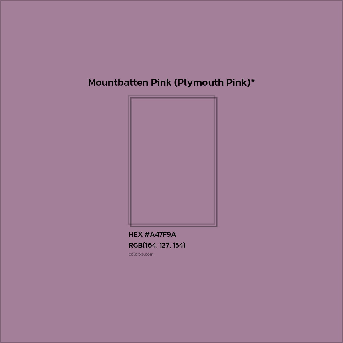 HEX #A47F9A Color Name, Color Code, Palettes, Similar Paints, Images