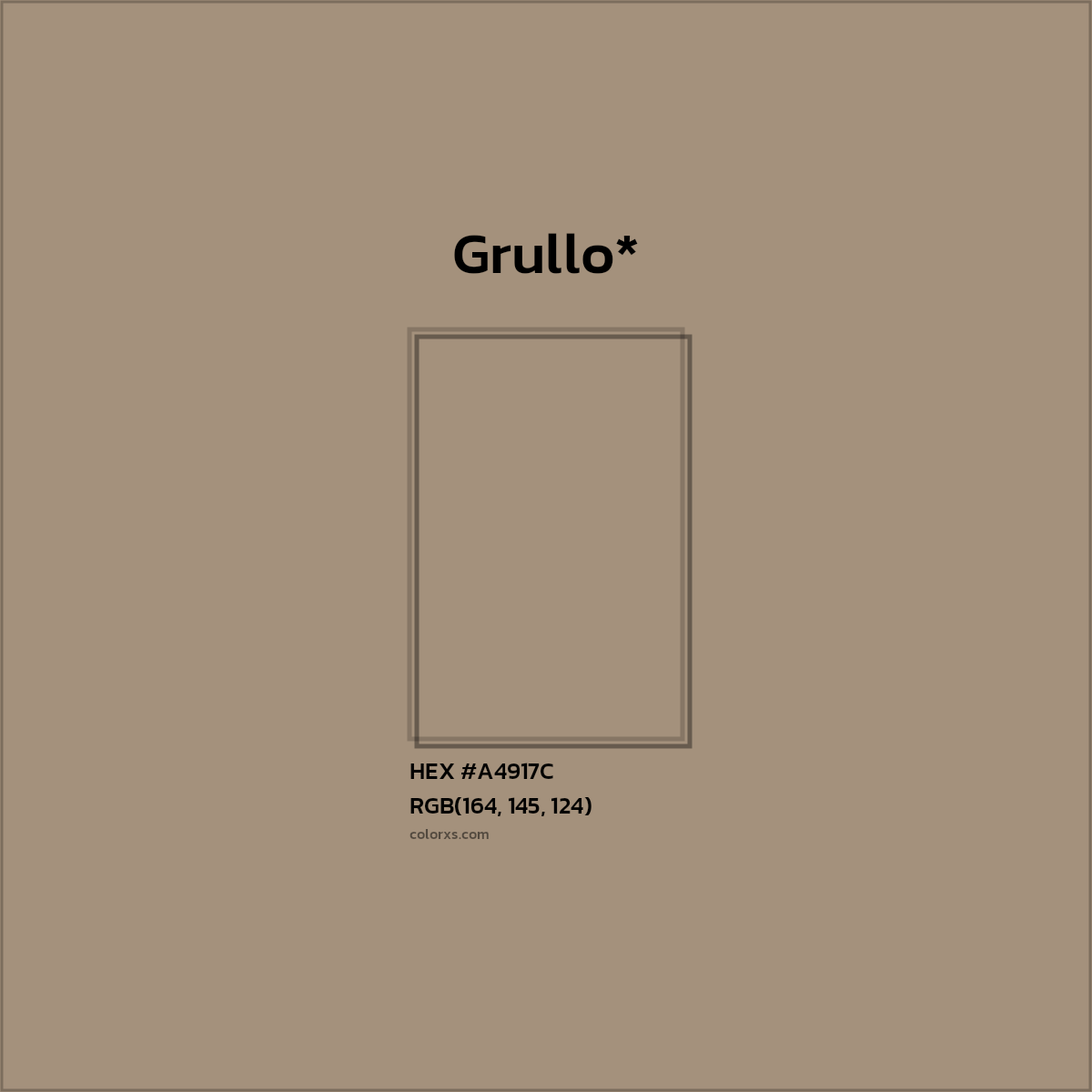 HEX #A4917C Color Name, Color Code, Palettes, Similar Paints, Images