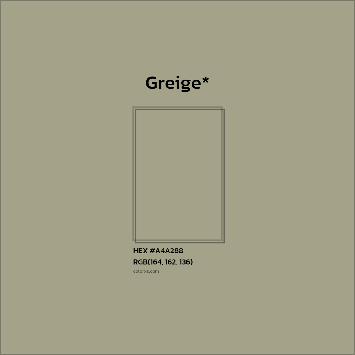 HEX #A4A288 Color Name, Color Code, Palettes, Similar Paints, Images
