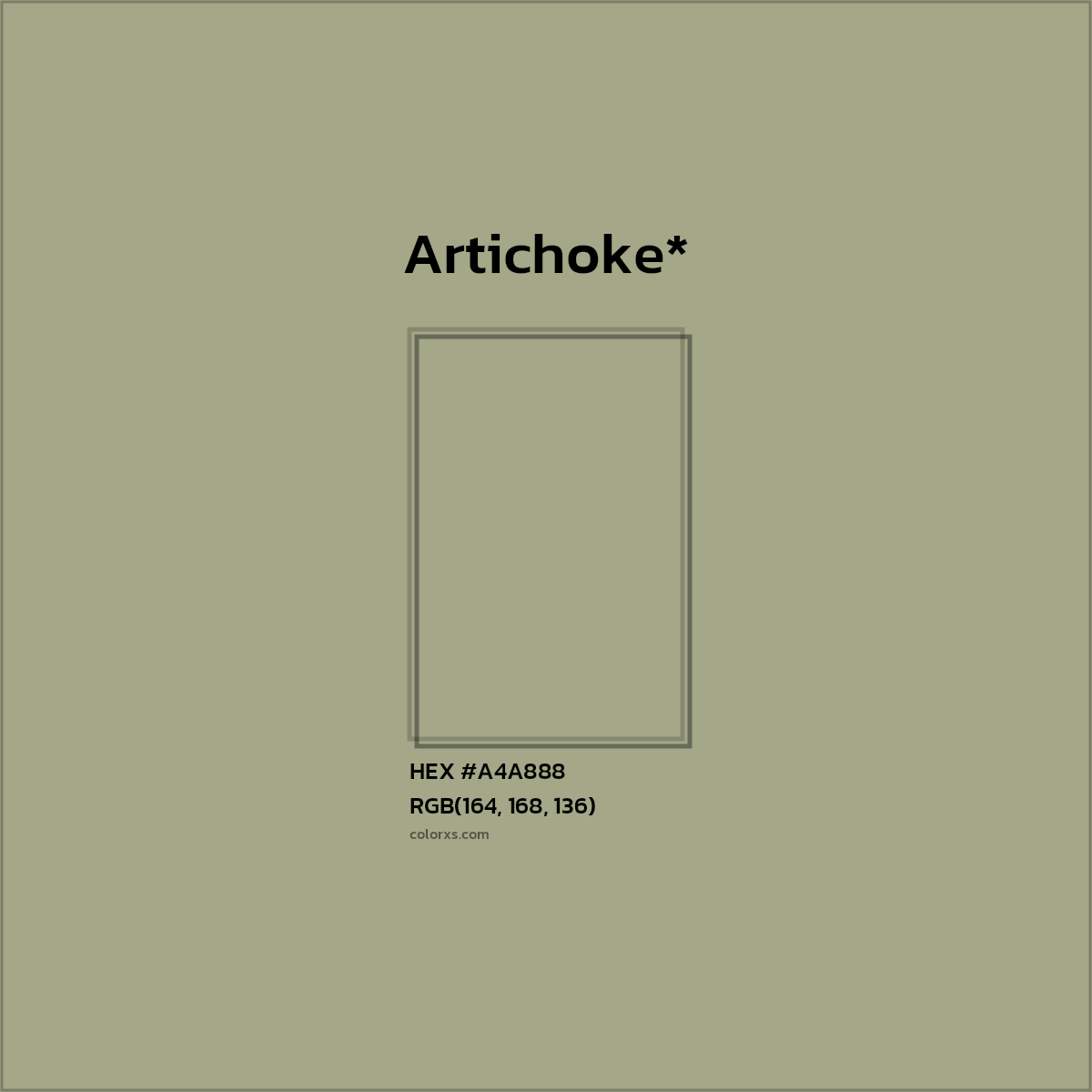 HEX #A4A888 Color Name, Color Code, Palettes, Similar Paints, Images