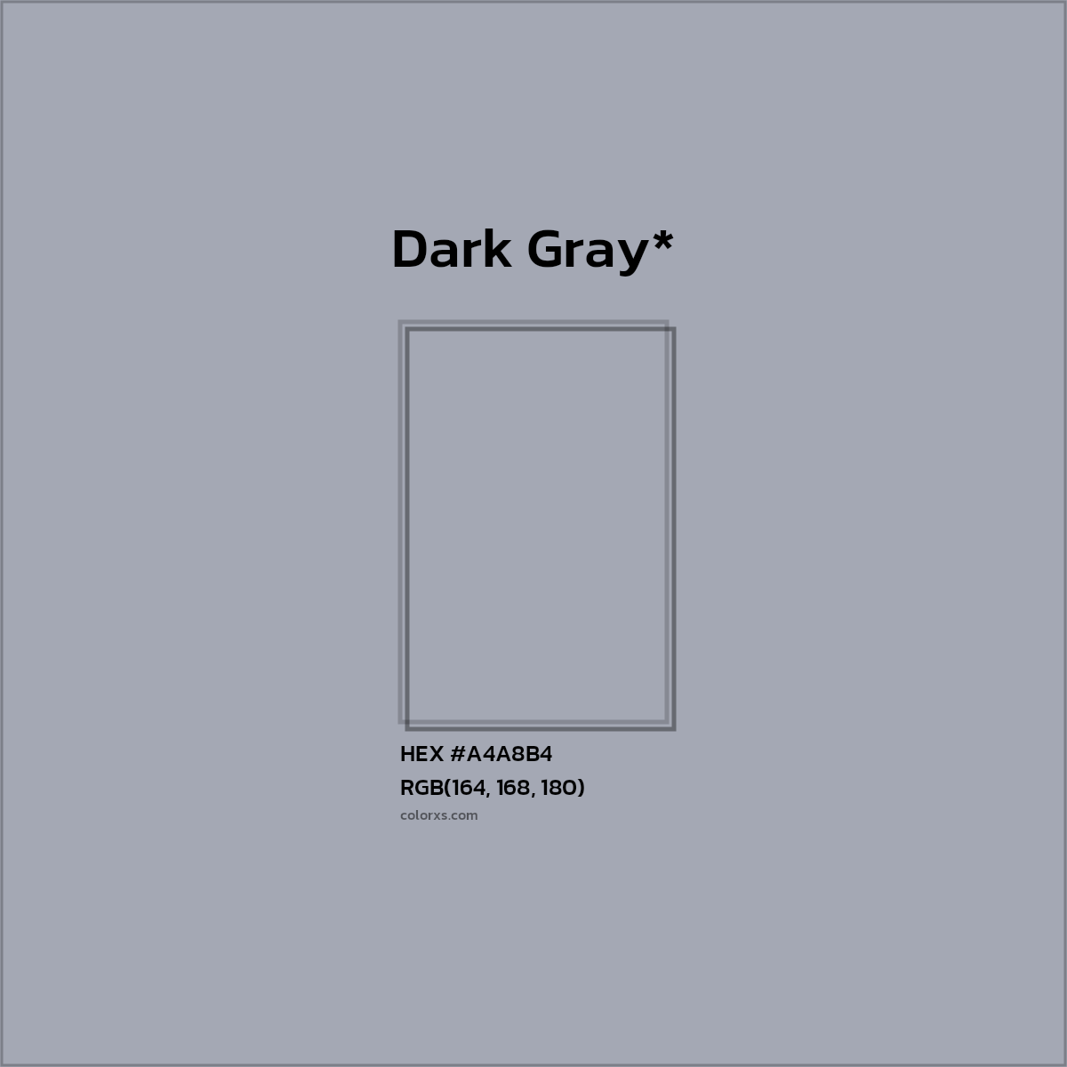 HEX #A4A8B4 Color Name, Color Code, Palettes, Similar Paints, Images