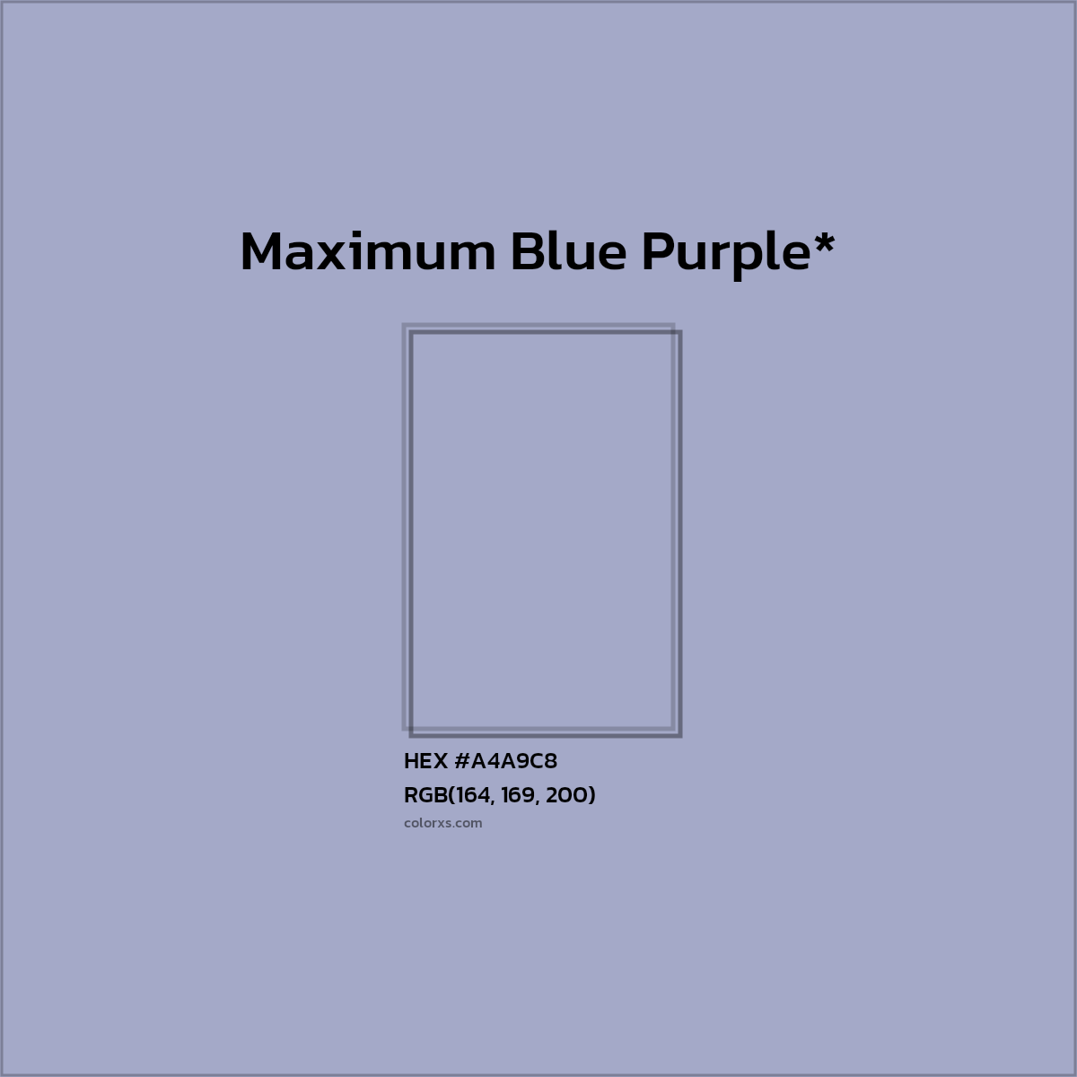 HEX #A4A9C8 Color Name, Color Code, Palettes, Similar Paints, Images
