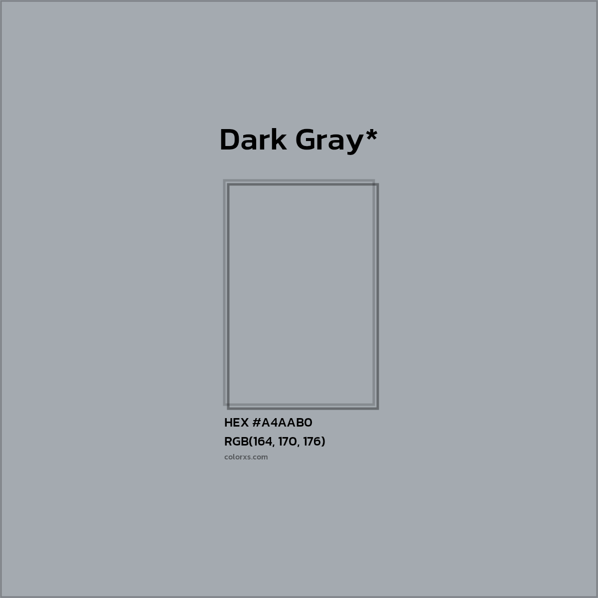 HEX #A4AAB0 Color Name, Color Code, Palettes, Similar Paints, Images