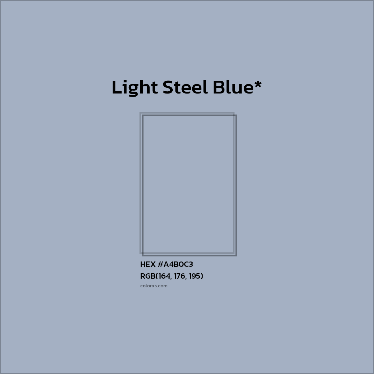 HEX #A4B0C3 Color Name, Color Code, Palettes, Similar Paints, Images