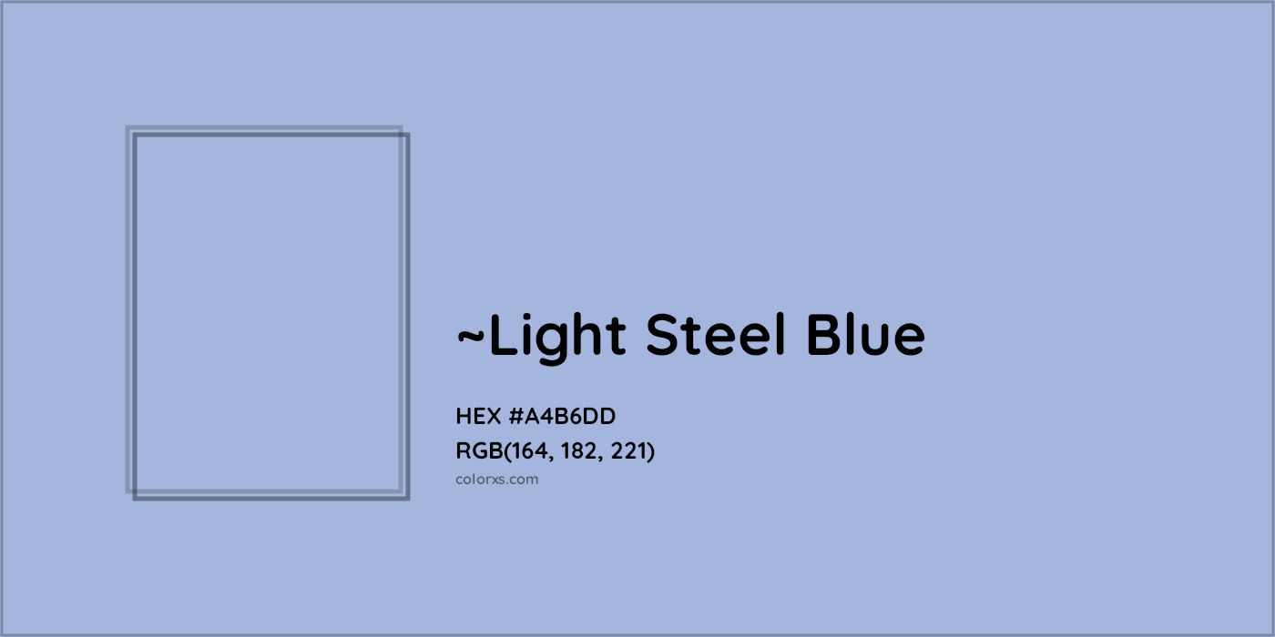 HEX #A4B6DD Color Name, Color Code, Palettes, Similar Paints, Images