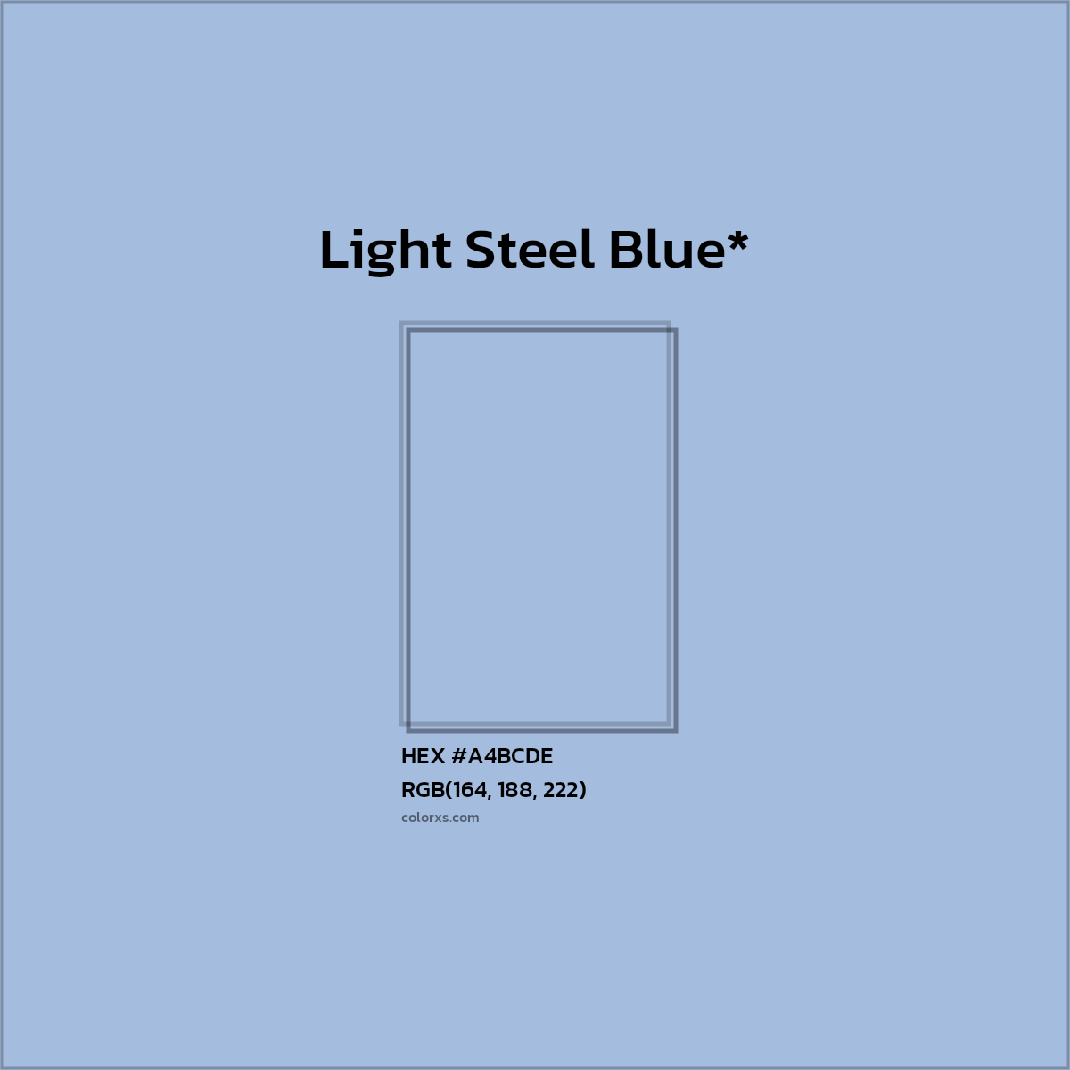 HEX #A4BCDE Color Name, Color Code, Palettes, Similar Paints, Images