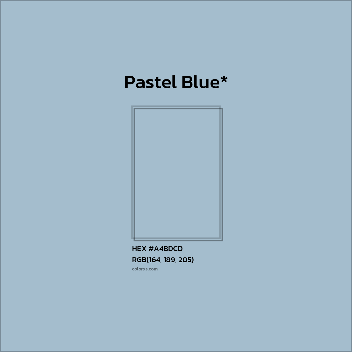 HEX #A4BDCD Color Name, Color Code, Palettes, Similar Paints, Images