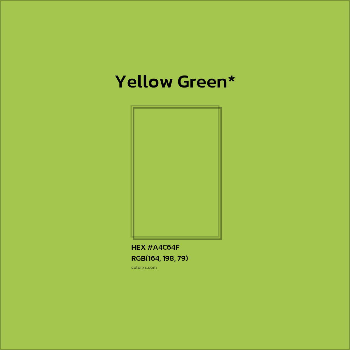 HEX #A4C64F Color Name, Color Code, Palettes, Similar Paints, Images