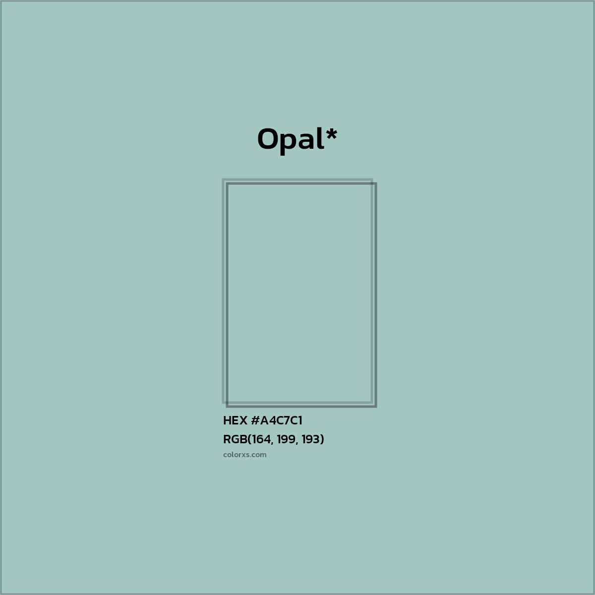 HEX #A4C7C1 Color Name, Color Code, Palettes, Similar Paints, Images