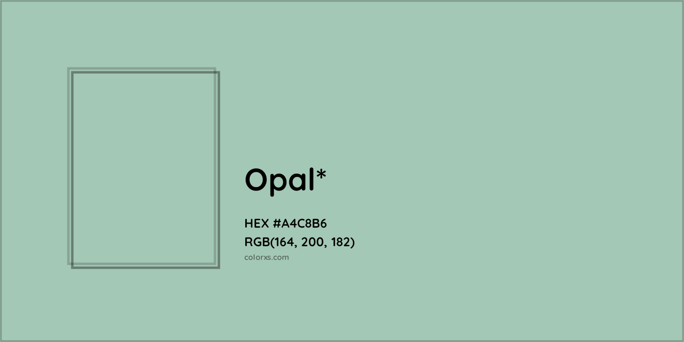 HEX #A4C8B6 Color Name, Color Code, Palettes, Similar Paints, Images
