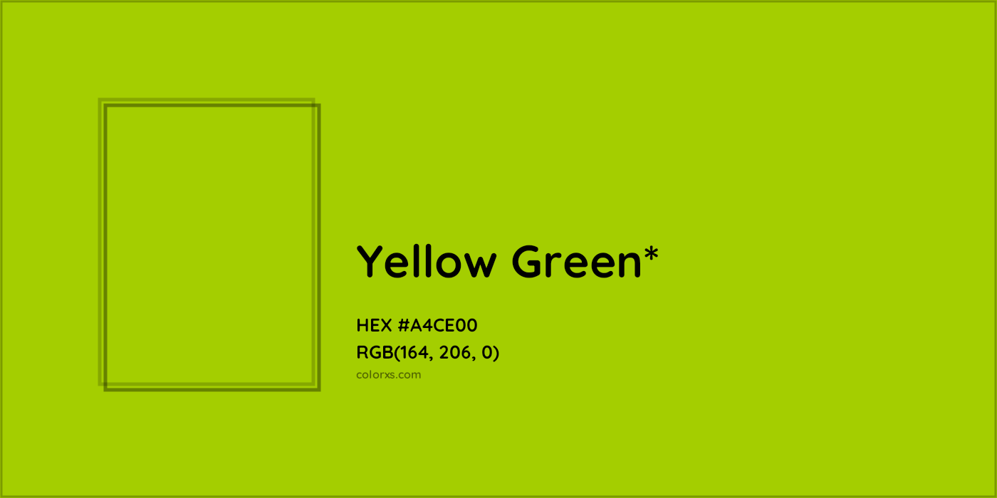 HEX #A4CE00 Color Name, Color Code, Palettes, Similar Paints, Images