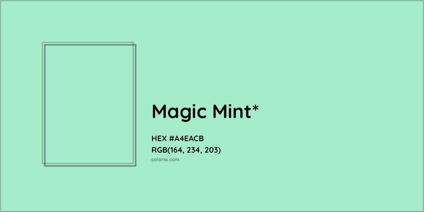 HEX #A4EACB Color Name, Color Code, Palettes, Similar Paints, Images