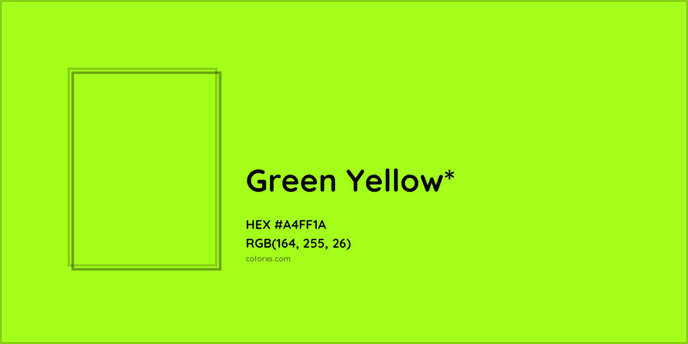 HEX #A4FF1A Color Name, Color Code, Palettes, Similar Paints, Images