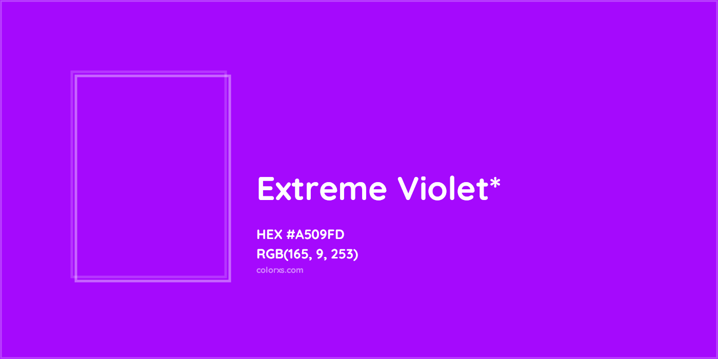 HEX #A509FD Color Name, Color Code, Palettes, Similar Paints, Images
