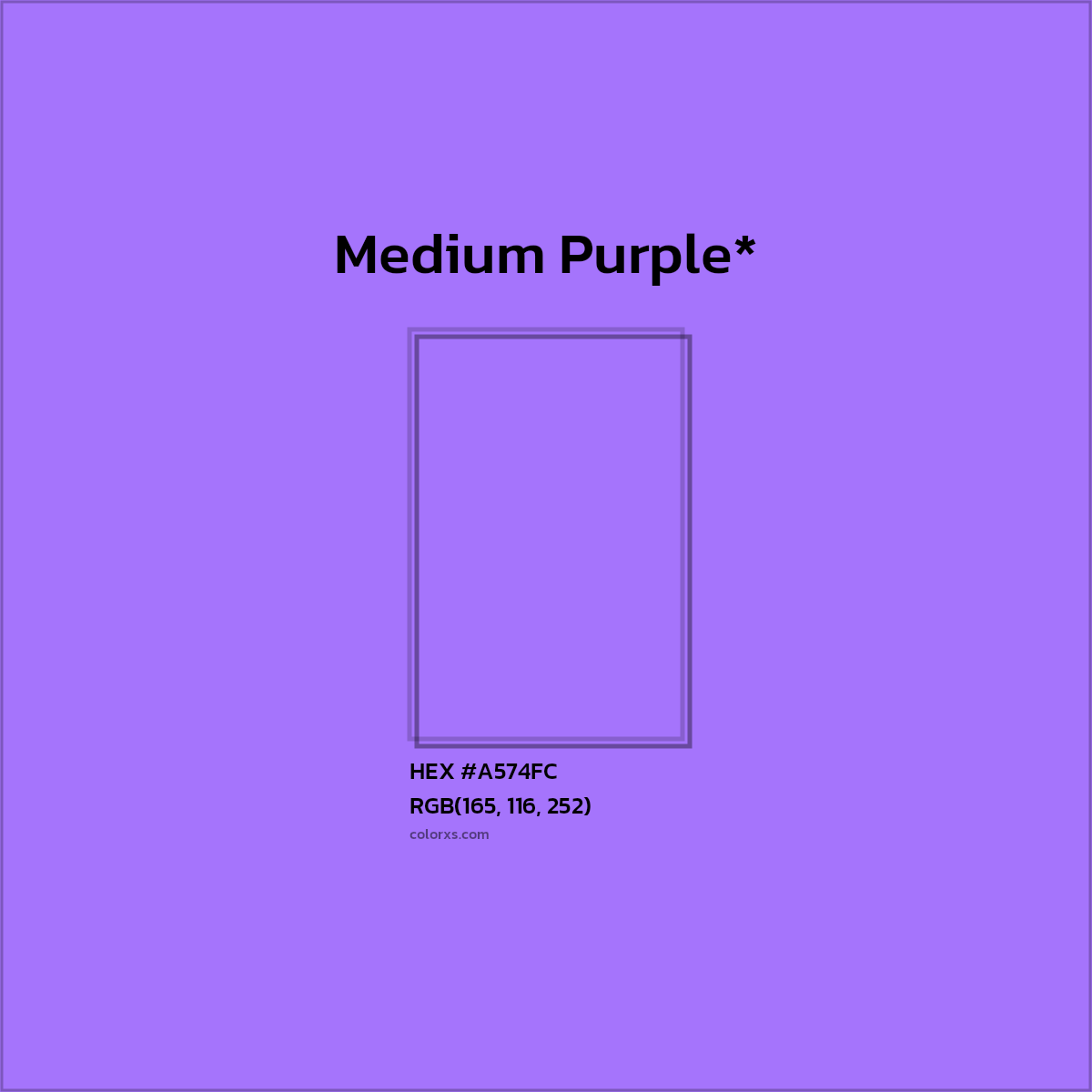 HEX #A574FC Color Name, Color Code, Palettes, Similar Paints, Images