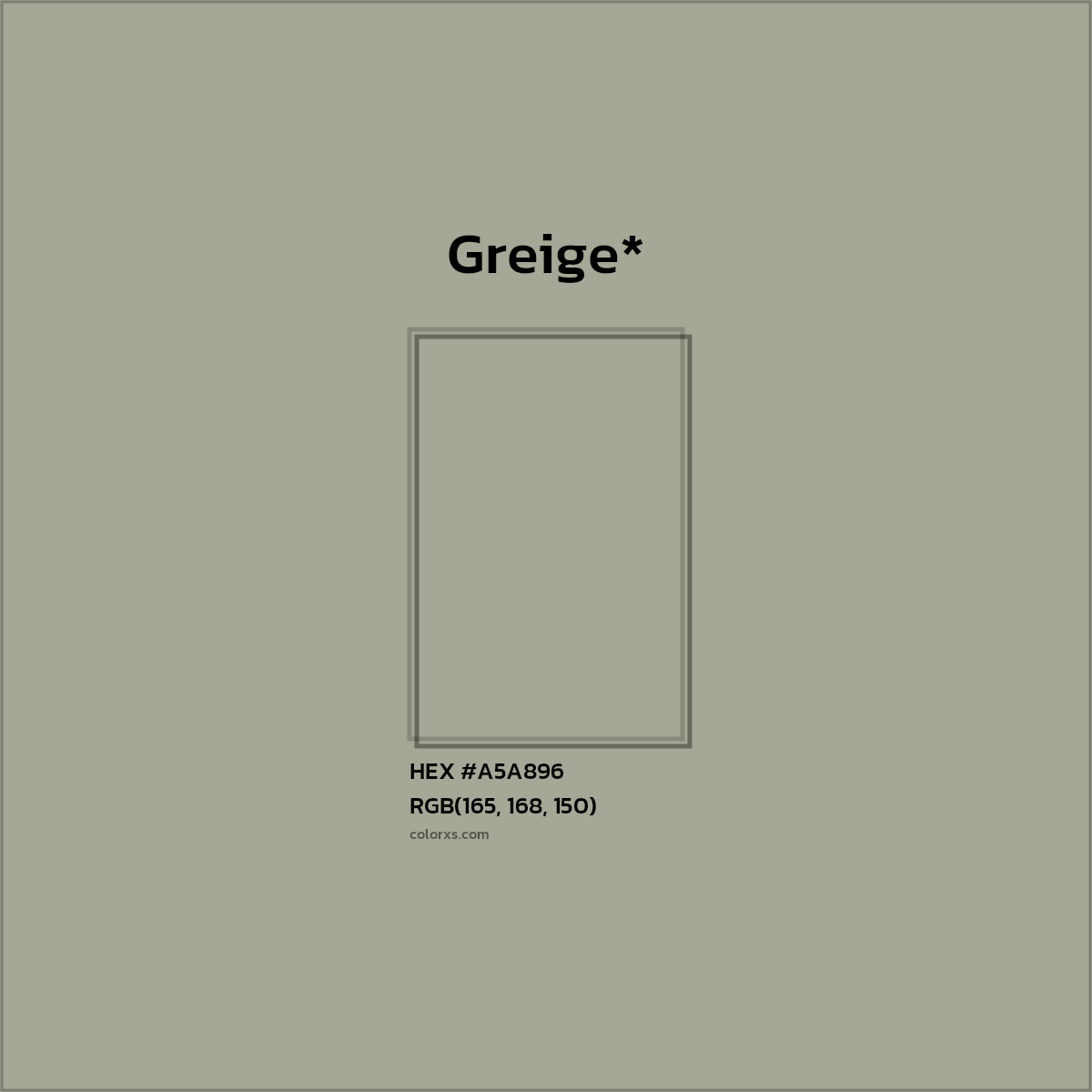 HEX #A5A896 Color Name, Color Code, Palettes, Similar Paints, Images
