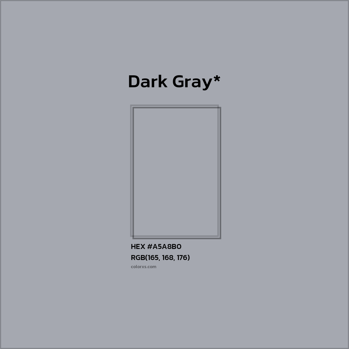 HEX #A5A8B0 Color Name, Color Code, Palettes, Similar Paints, Images