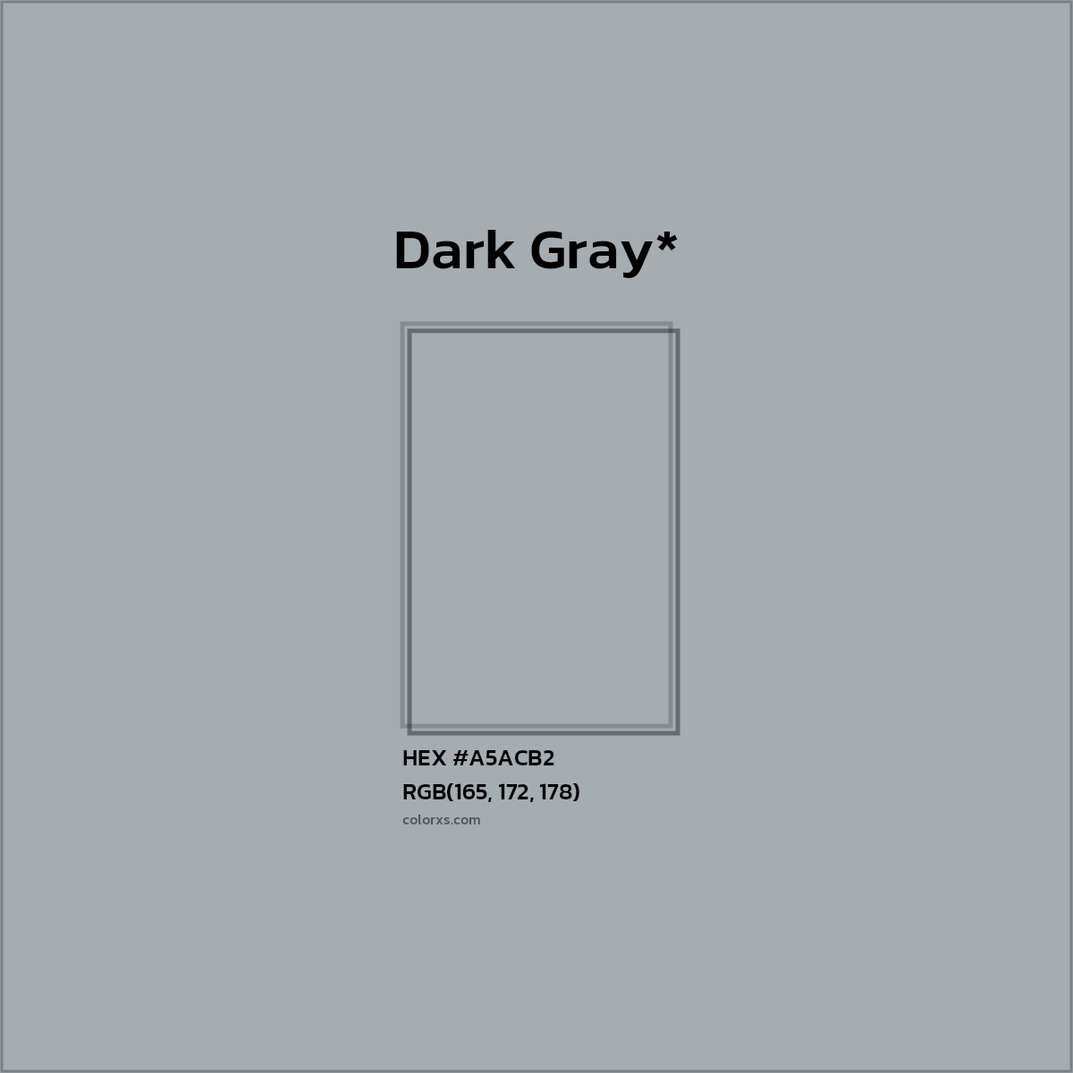 HEX #A5ACB2 Color Name, Color Code, Palettes, Similar Paints, Images