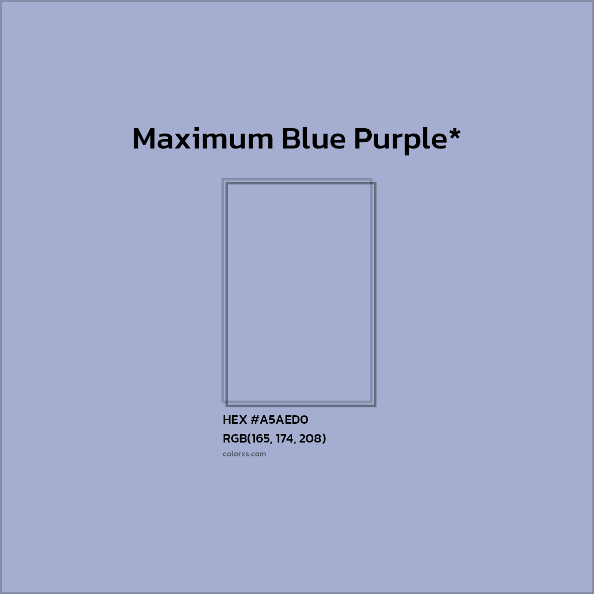HEX #A5AED0 Color Name, Color Code, Palettes, Similar Paints, Images