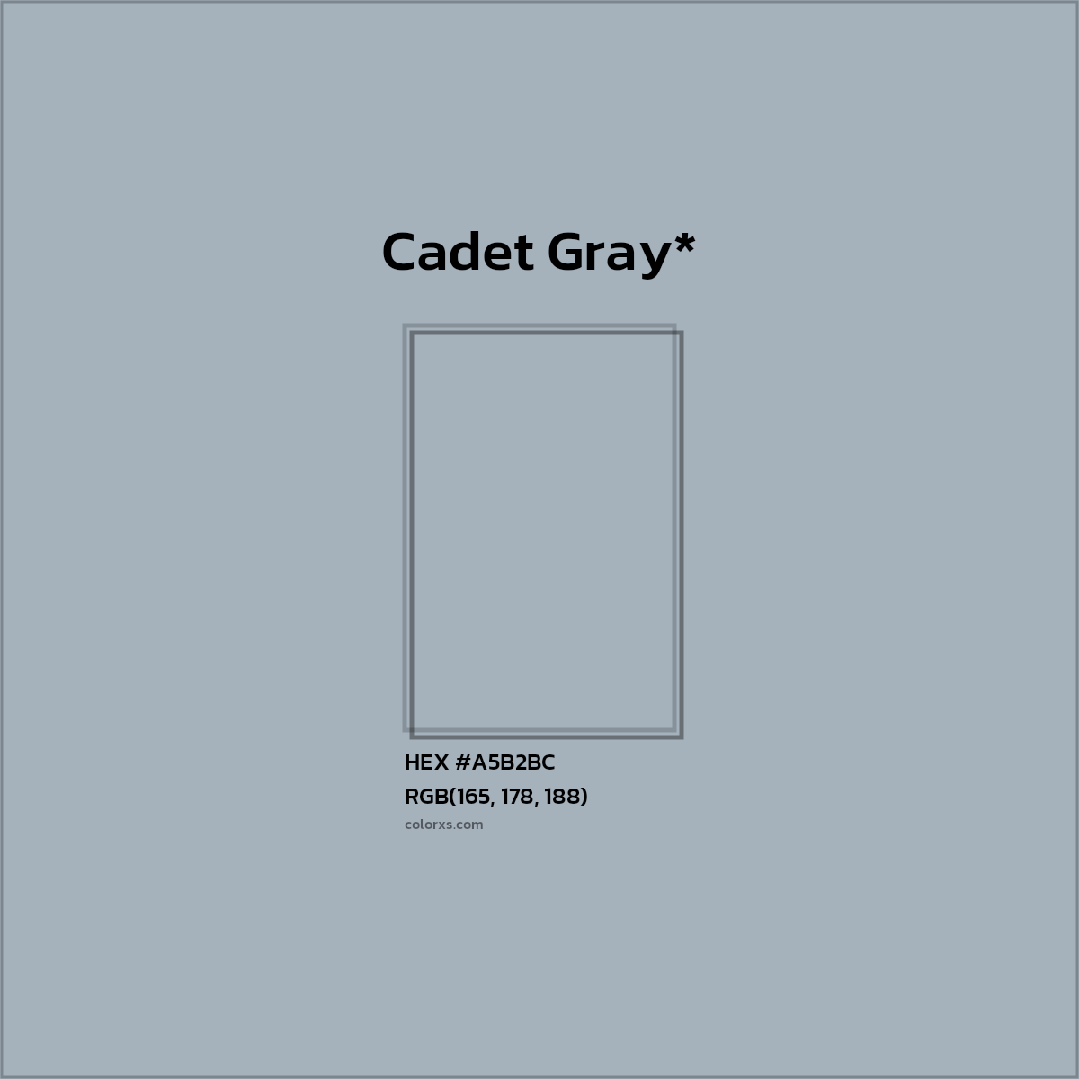 HEX #A5B2BC Color Name, Color Code, Palettes, Similar Paints, Images