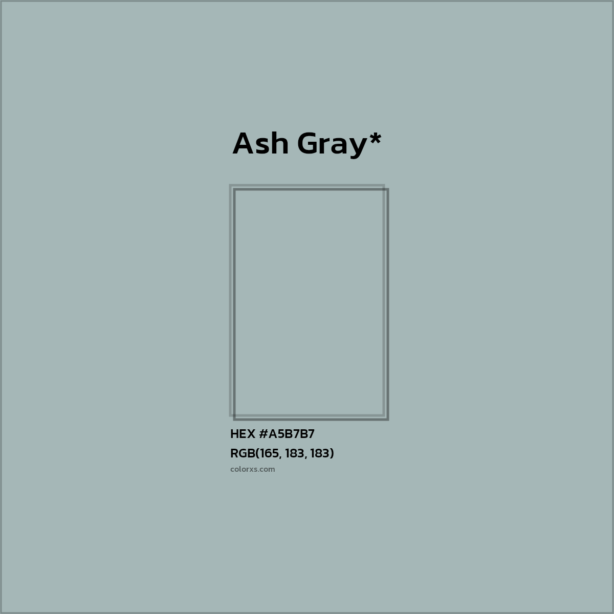 HEX #A5B7B7 Color Name, Color Code, Palettes, Similar Paints, Images