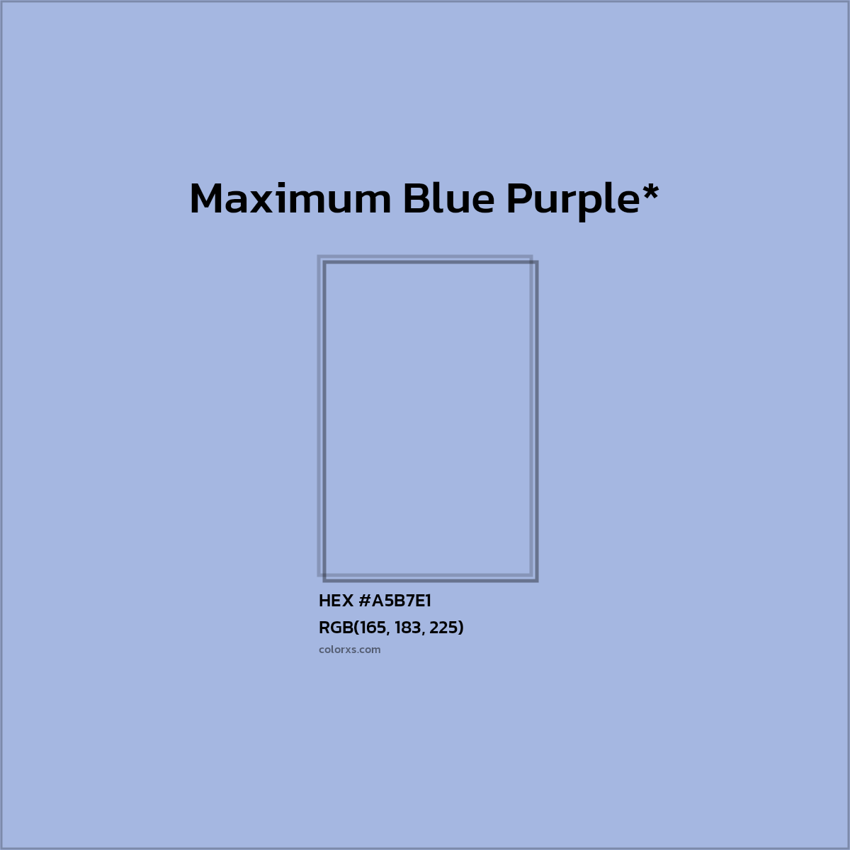 HEX #A5B7E1 Color Name, Color Code, Palettes, Similar Paints, Images