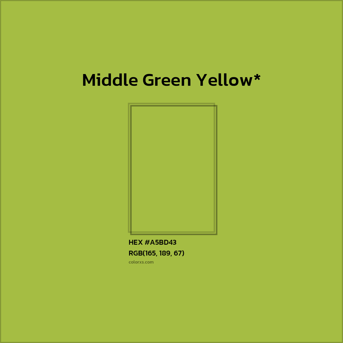 HEX #A5BD43 Color Name, Color Code, Palettes, Similar Paints, Images