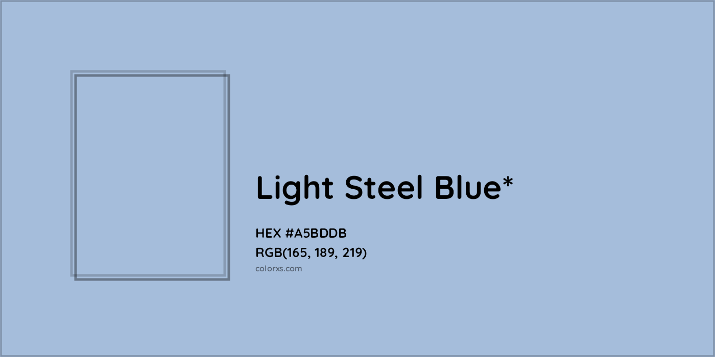 HEX #A5BDDB Color Name, Color Code, Palettes, Similar Paints, Images