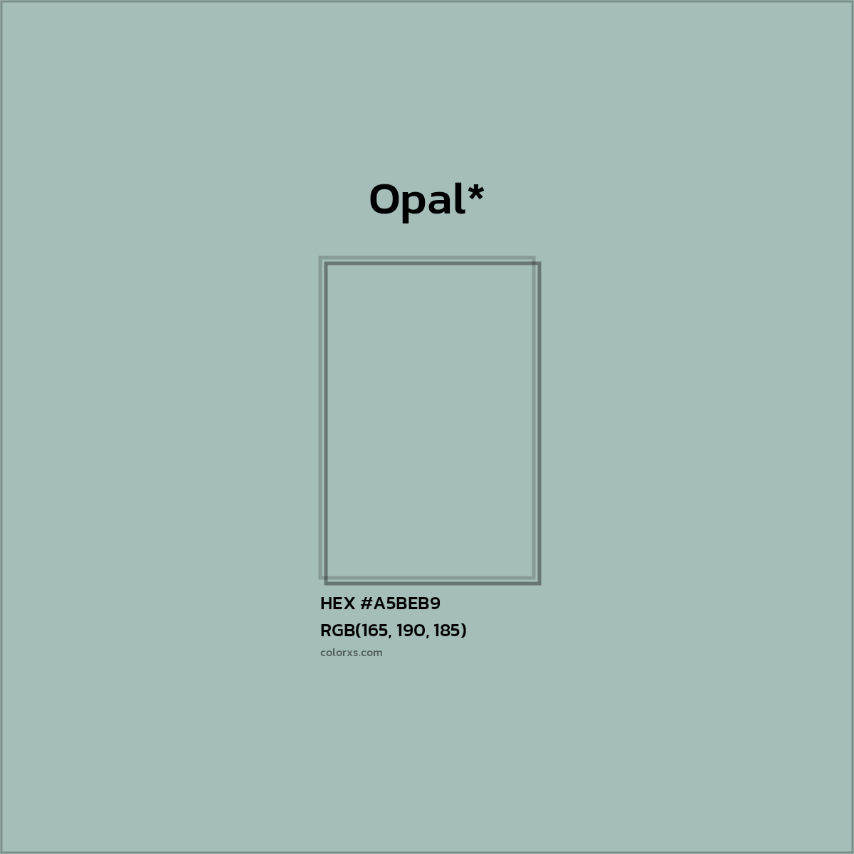HEX #A5BEB9 Color Name, Color Code, Palettes, Similar Paints, Images