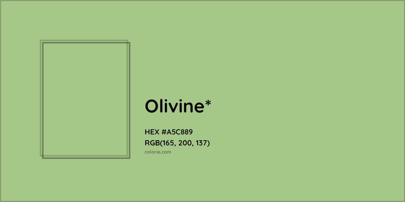 HEX #A5C889 Color Name, Color Code, Palettes, Similar Paints, Images