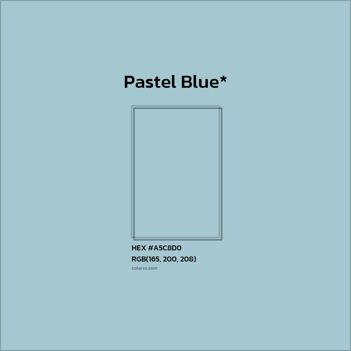 HEX #A5C8D0 Color Name, Color Code, Palettes, Similar Paints, Images