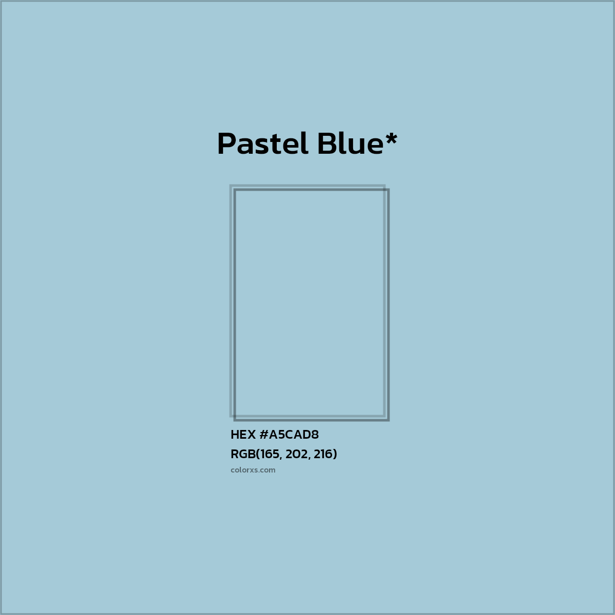 HEX #A5CAD8 Color Name, Color Code, Palettes, Similar Paints, Images