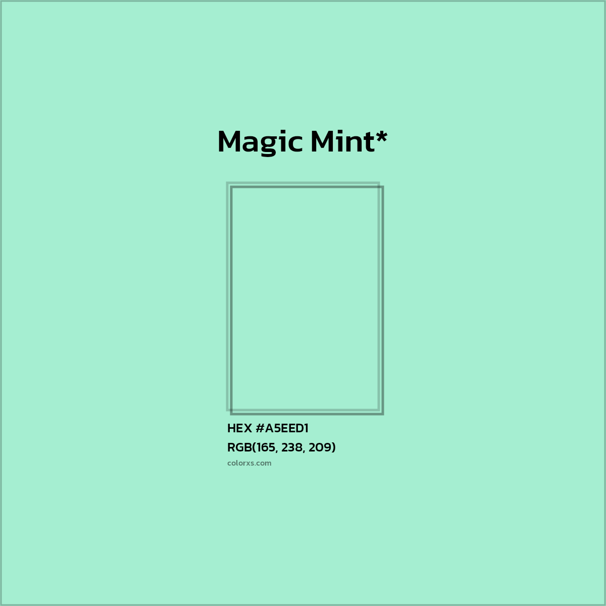 HEX #A5EED1 Color Name, Color Code, Palettes, Similar Paints, Images