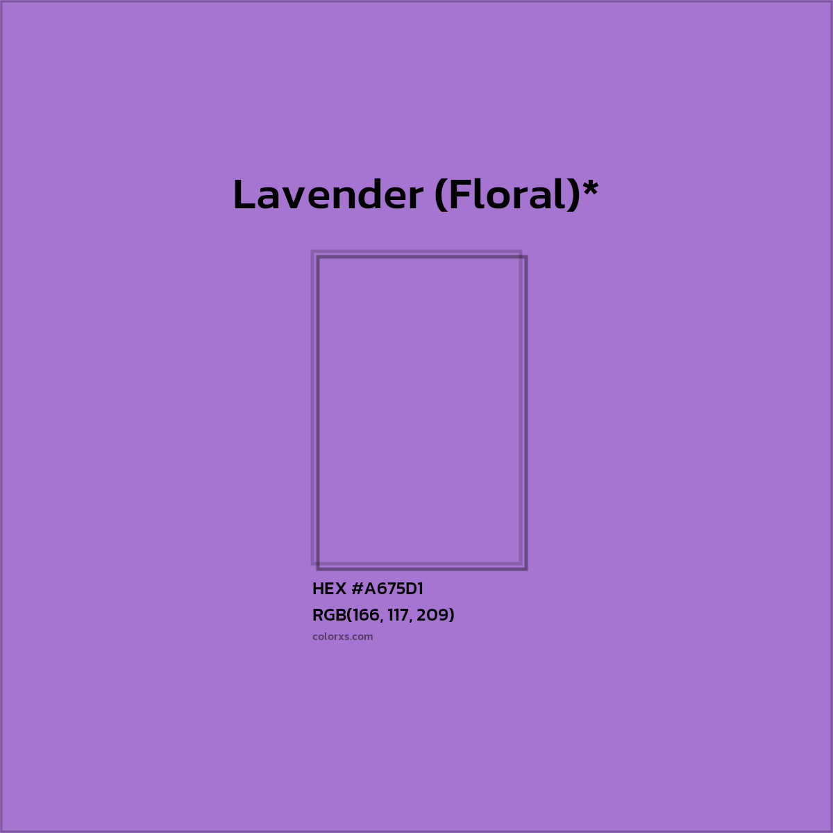 HEX #A675D1 Color Name, Color Code, Palettes, Similar Paints, Images
