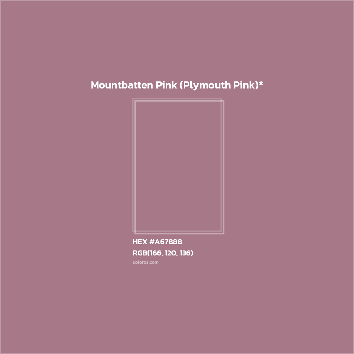 HEX #A67888 Color Name, Color Code, Palettes, Similar Paints, Images
