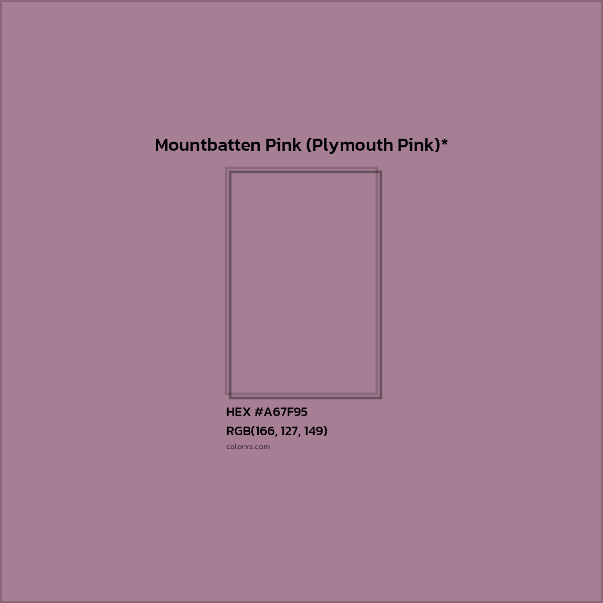 HEX #A67F95 Color Name, Color Code, Palettes, Similar Paints, Images