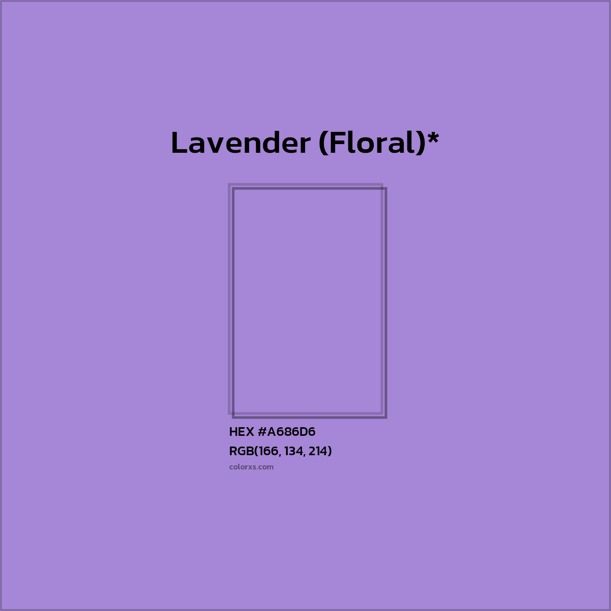 HEX #A686D6 Color Name, Color Code, Palettes, Similar Paints, Images