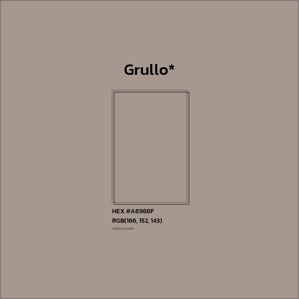 HEX #A6988F Color Name, Color Code, Palettes, Similar Paints, Images