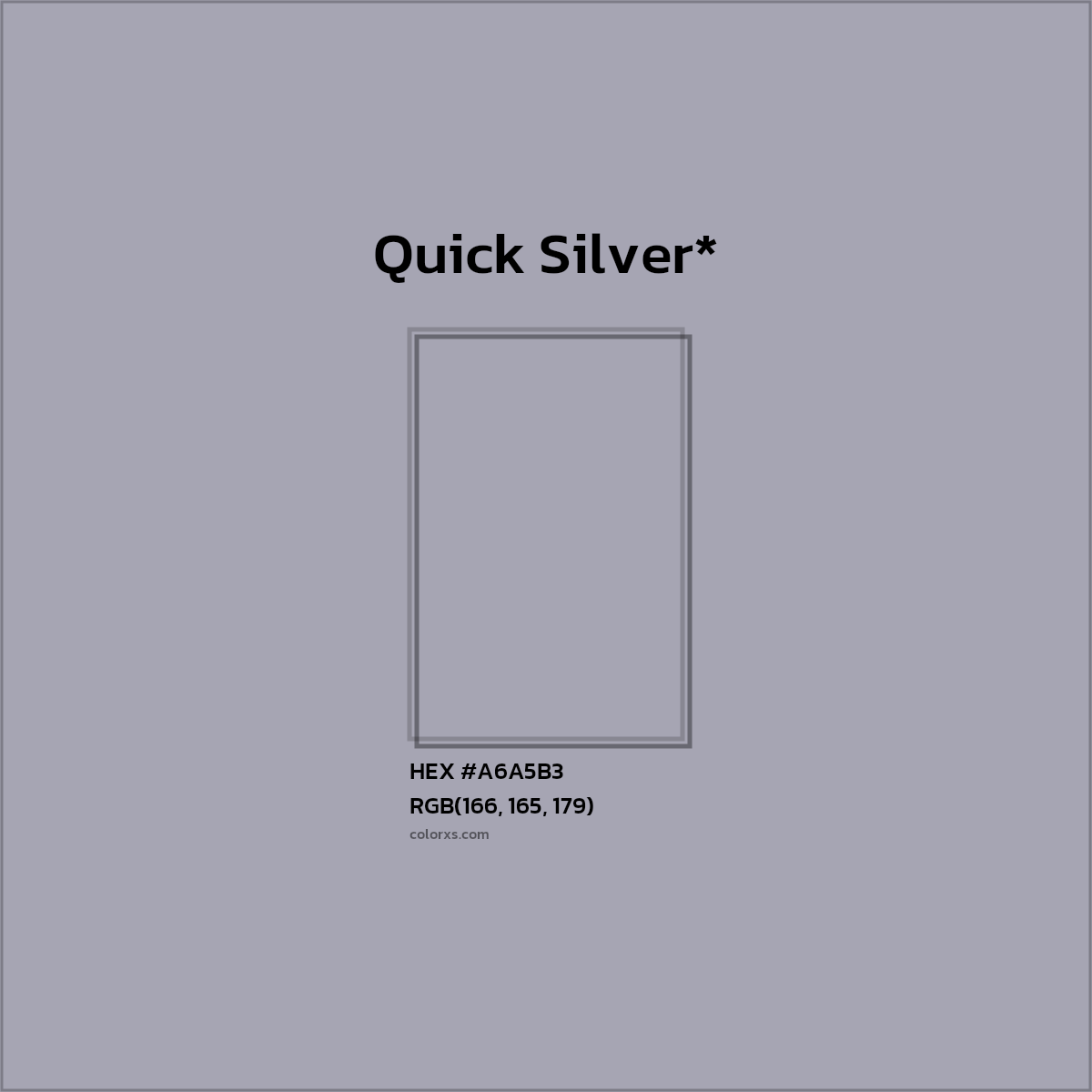 HEX #A6A5B3 Color Name, Color Code, Palettes, Similar Paints, Images