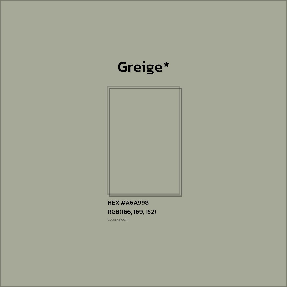 HEX #A6A998 Color Name, Color Code, Palettes, Similar Paints, Images