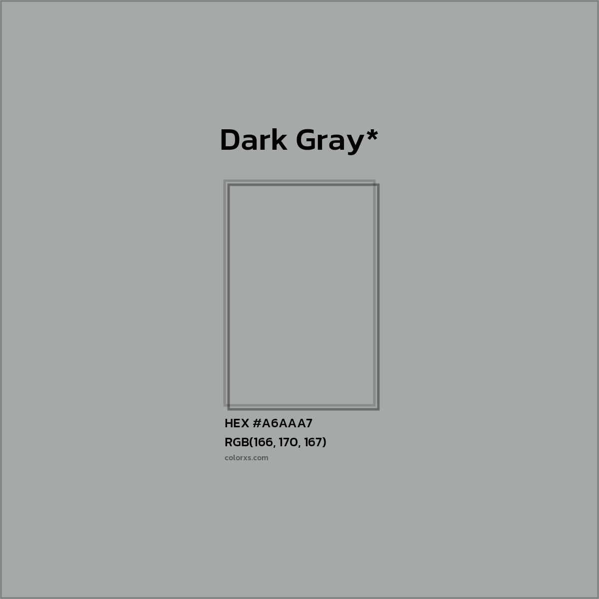 HEX #A6AAA7 Color Name, Color Code, Palettes, Similar Paints, Images