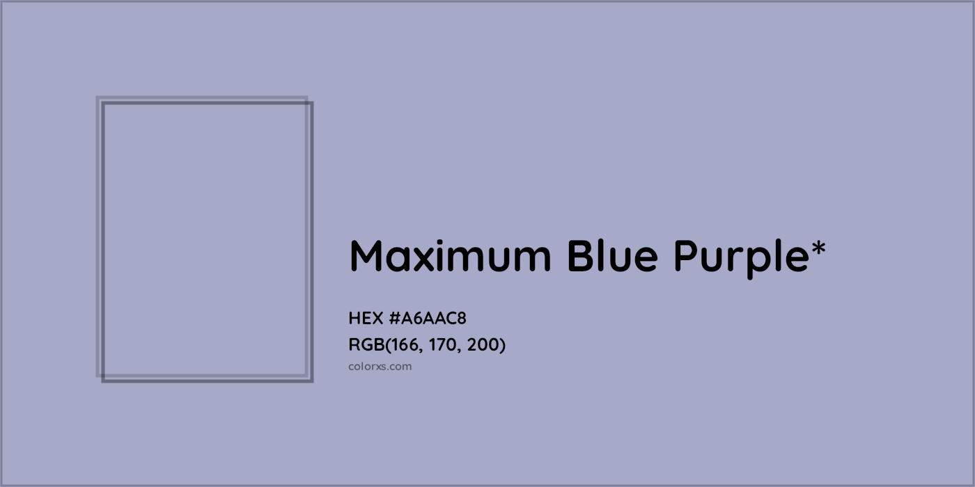 HEX #A6AAC8 Color Name, Color Code, Palettes, Similar Paints, Images