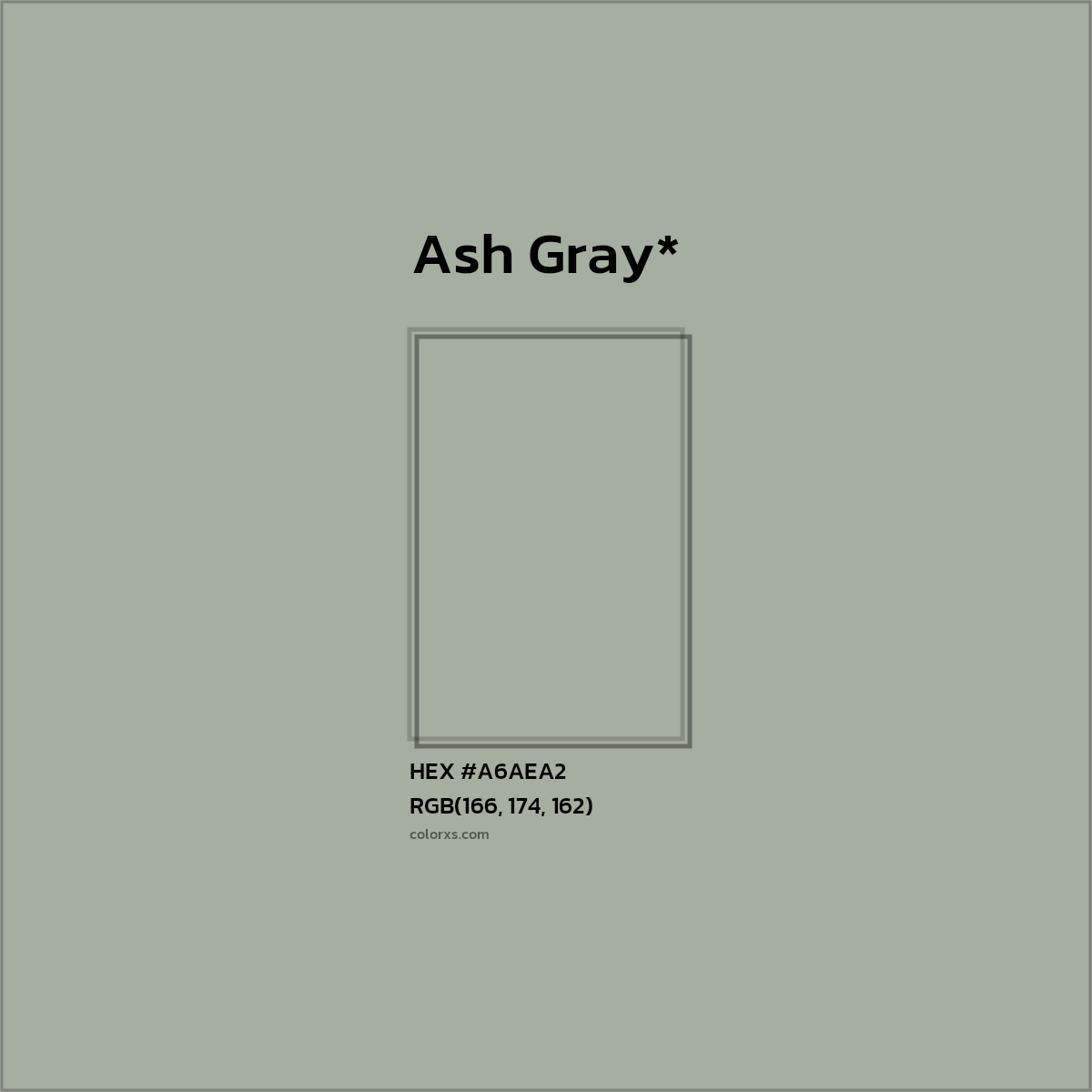 HEX #A6AEA2 Color Name, Color Code, Palettes, Similar Paints, Images