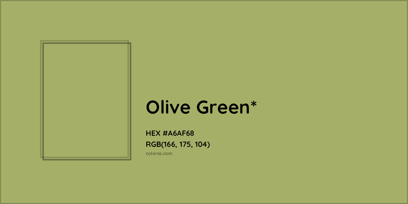 HEX #A6AF68 Color Name, Color Code, Palettes, Similar Paints, Images